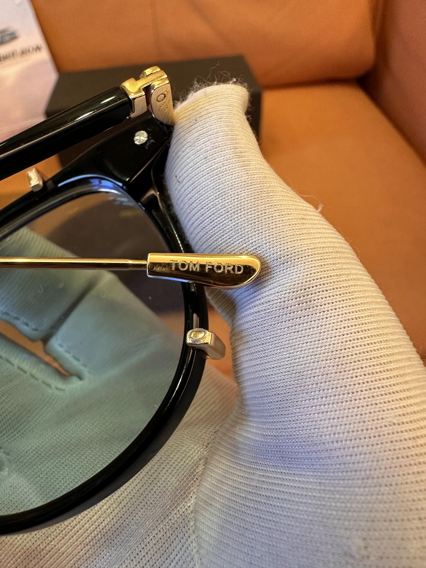 Tom Ford blue lens round sunglasses