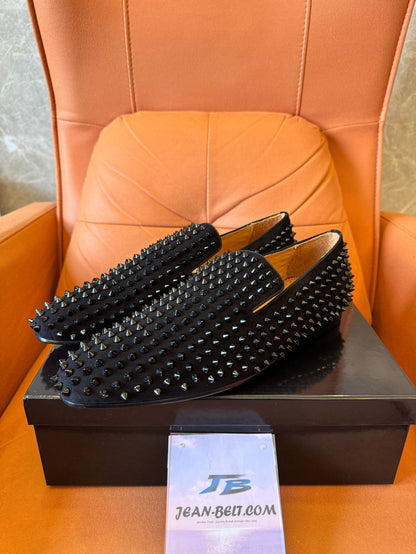 Christian Louboutin Rollerboy Spikes suede loafers in black