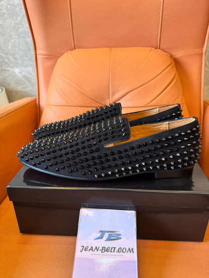 Christian Louboutin Rollerboy Spikes suede loafers in black