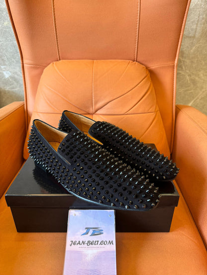 Christian Louboutin Rollerboy Spikes suede loafers in black