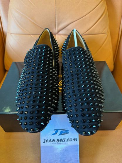 Christian Louboutin Rollerboy Spikes suede loafers in black