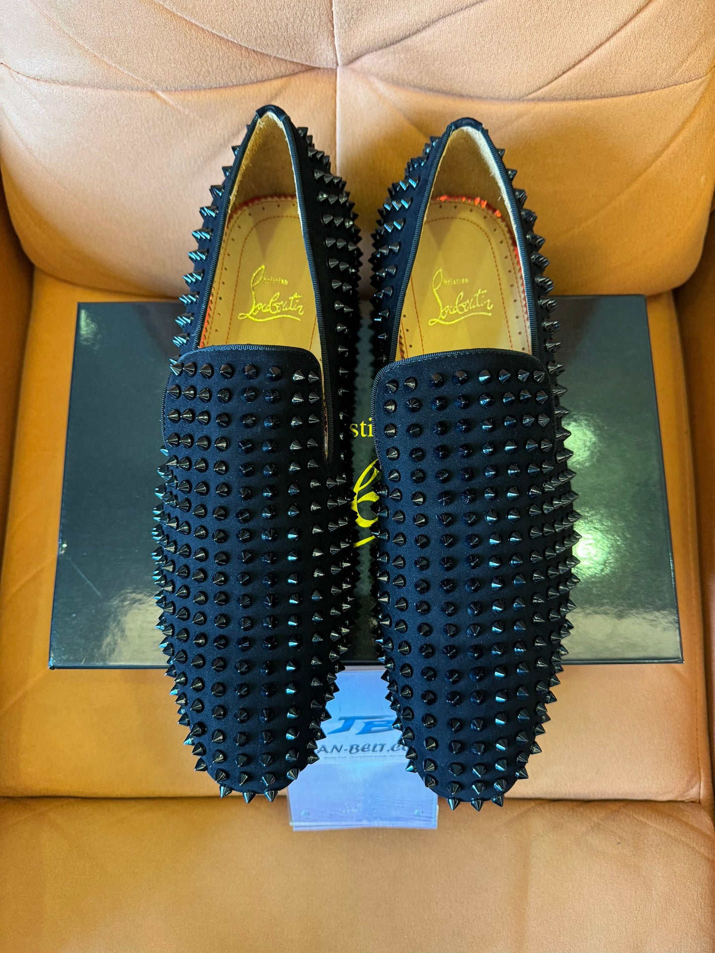 Christian Louboutin Rollerboy Spikes suede loafers in black