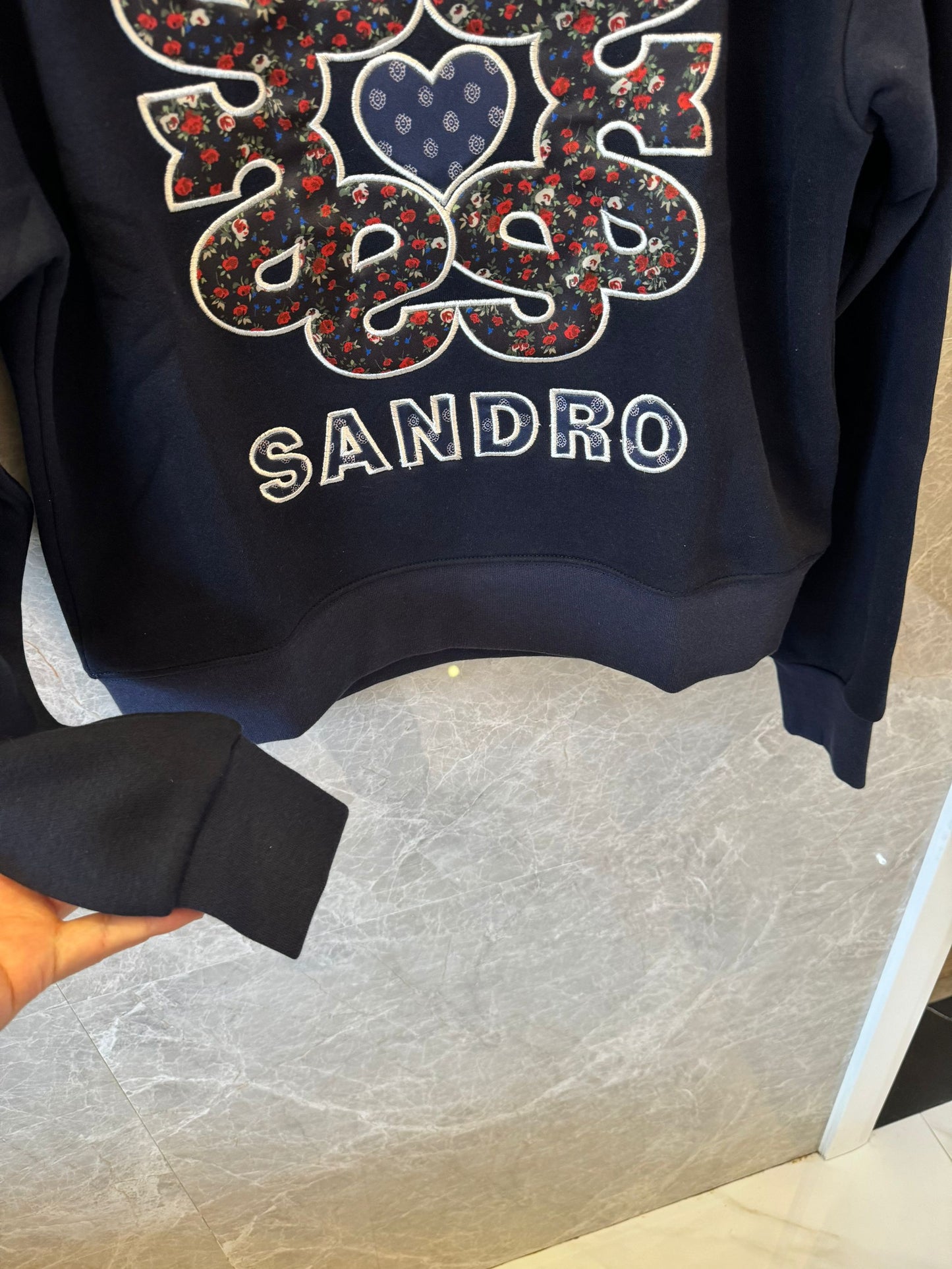 Sandro black/navy printed sweatshirt