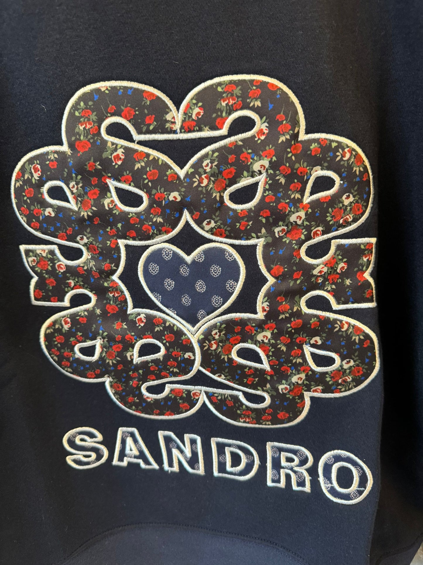 Sandro black/navy printed sweatshirt