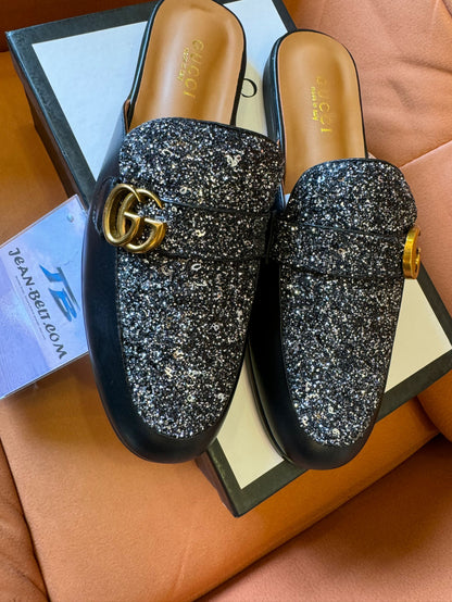 Gucci glitter horsebit mules