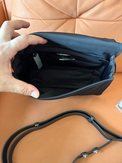 Prada black re-nylon small padded shoulder bag