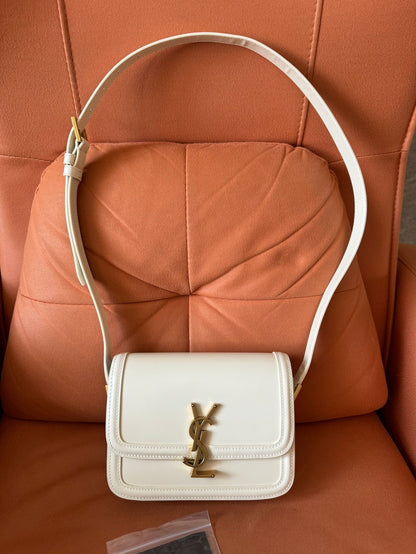 Saint Laurent solferino small bag in white calfskin