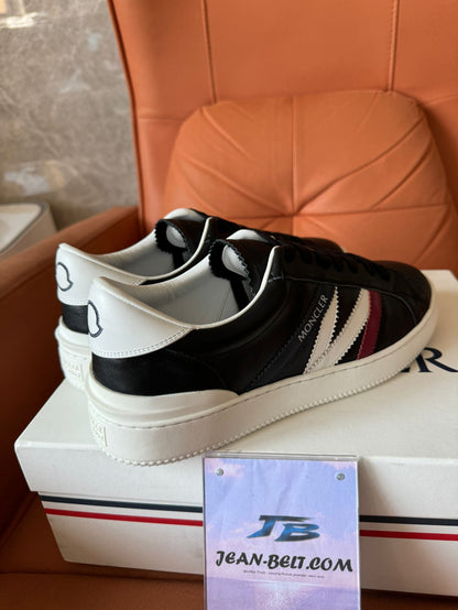 Moncler tricolor stripe leather sneakers