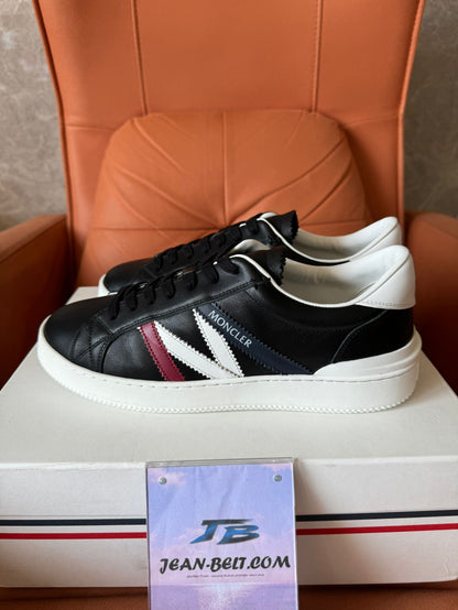 Moncler tricolor stripe leather sneakers