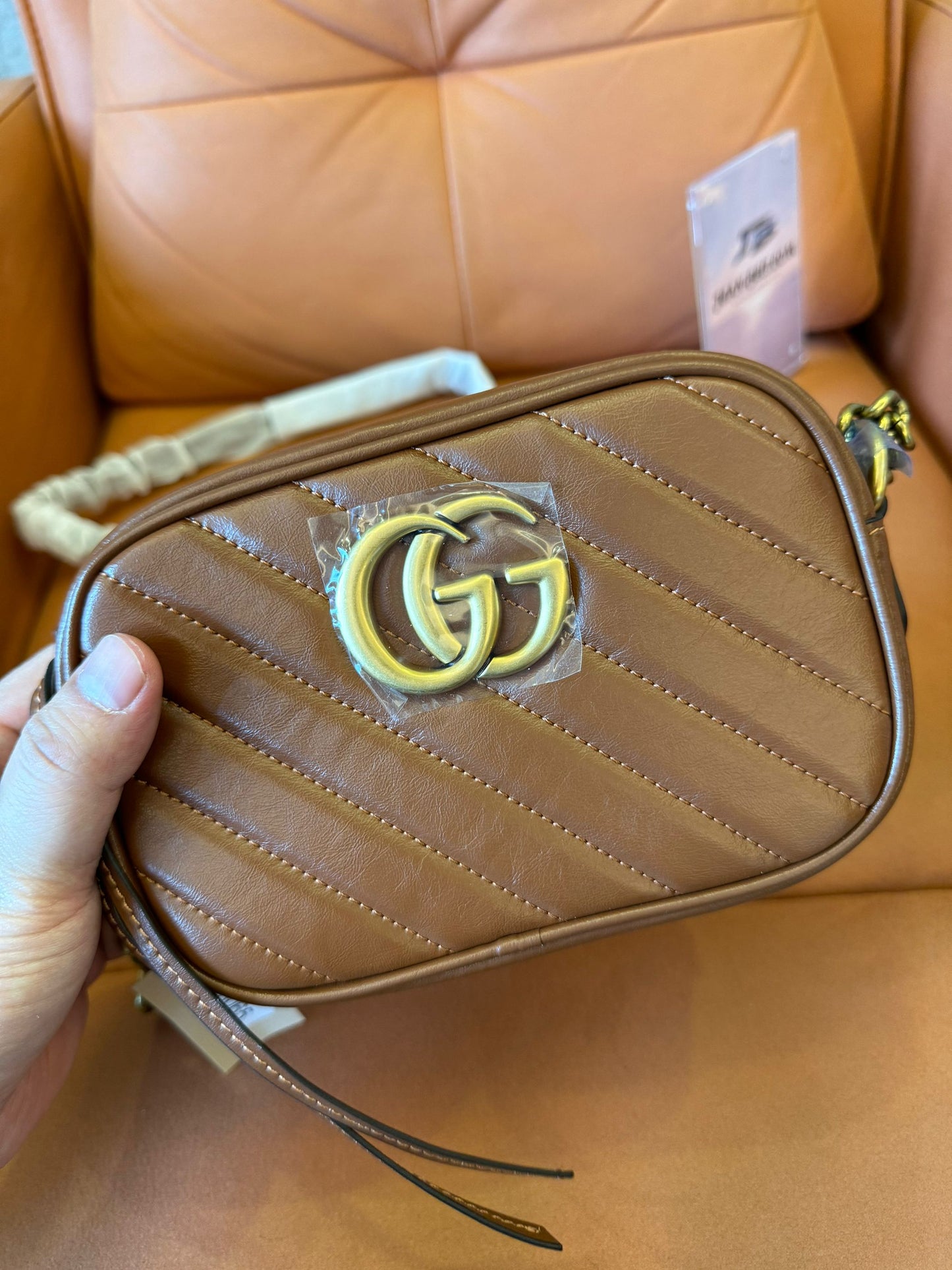 Gucci gg marmont small matelasse leather shoulder bag brown