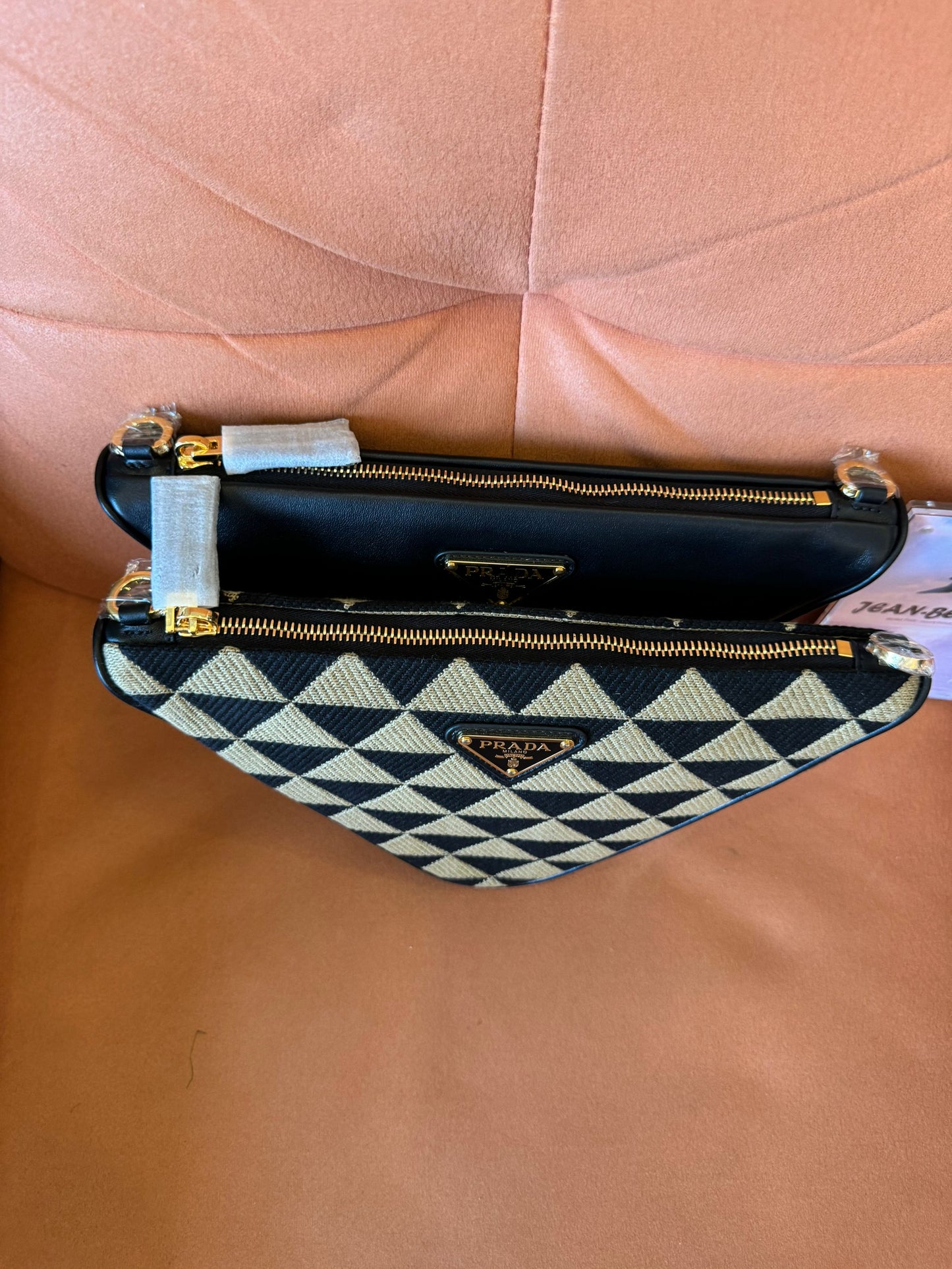 Prada symbole triangolo jacquard shoulder bag