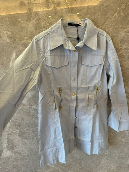 Louis Vuitton blue cotton long sleeve shirt dress