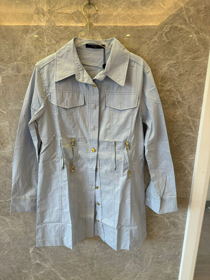 Louis Vuitton blue cotton long sleeve shirt dress