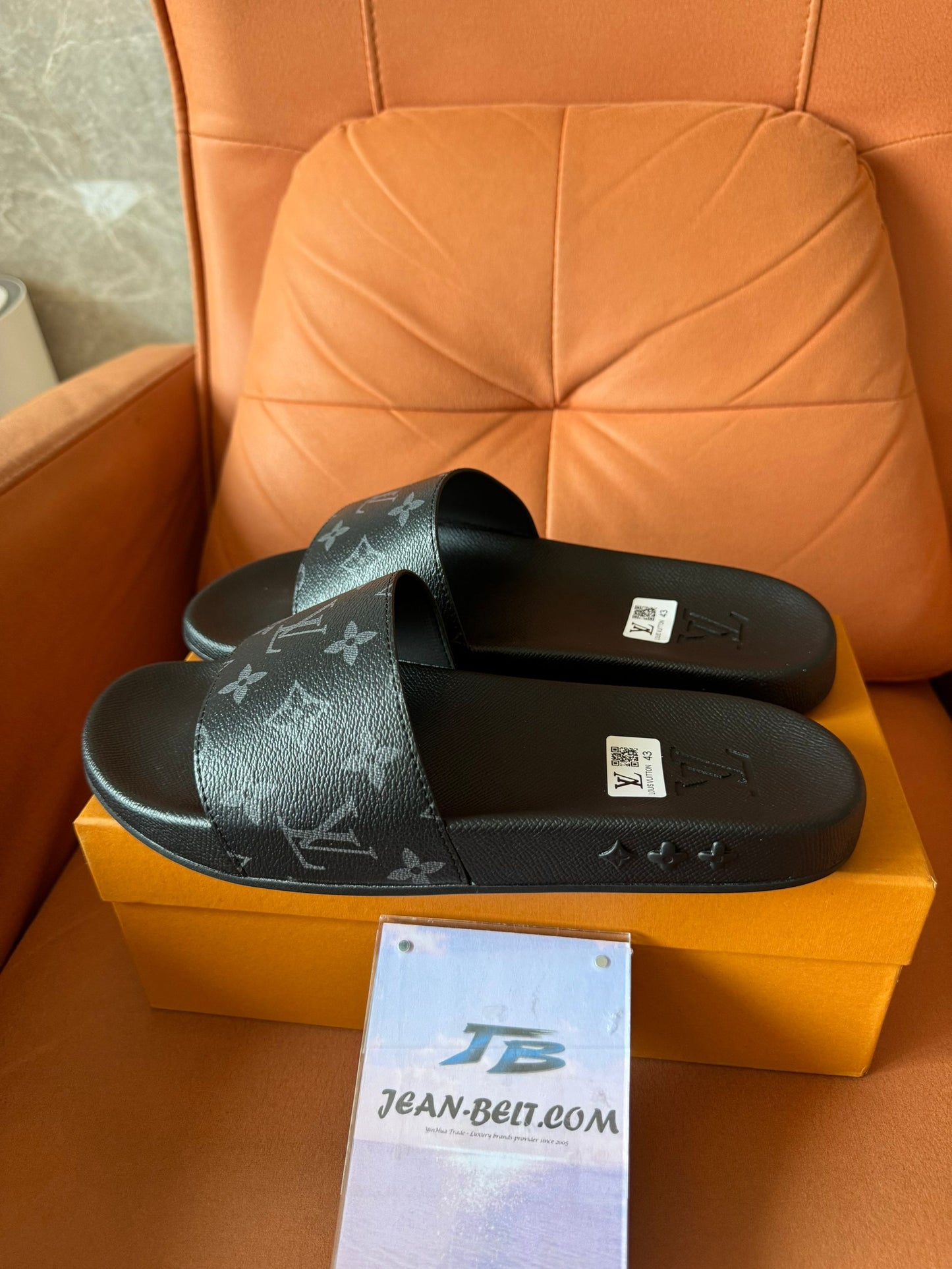 Louis Vuitton Waterfront monogram Eclipse slides