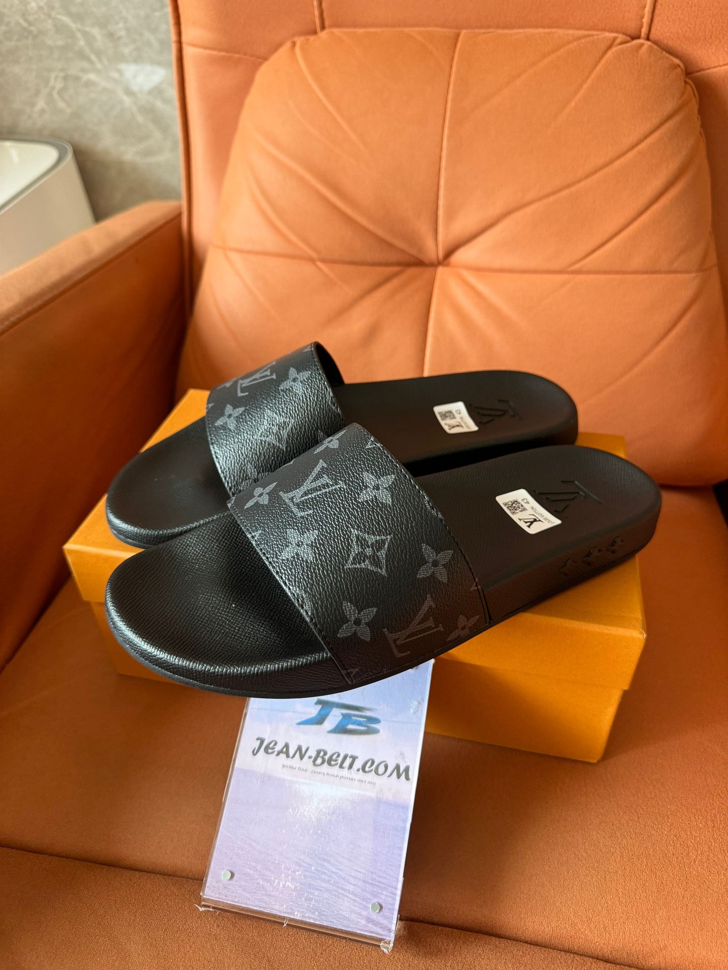 Louis Vuitton Waterfront monogram Eclipse slides