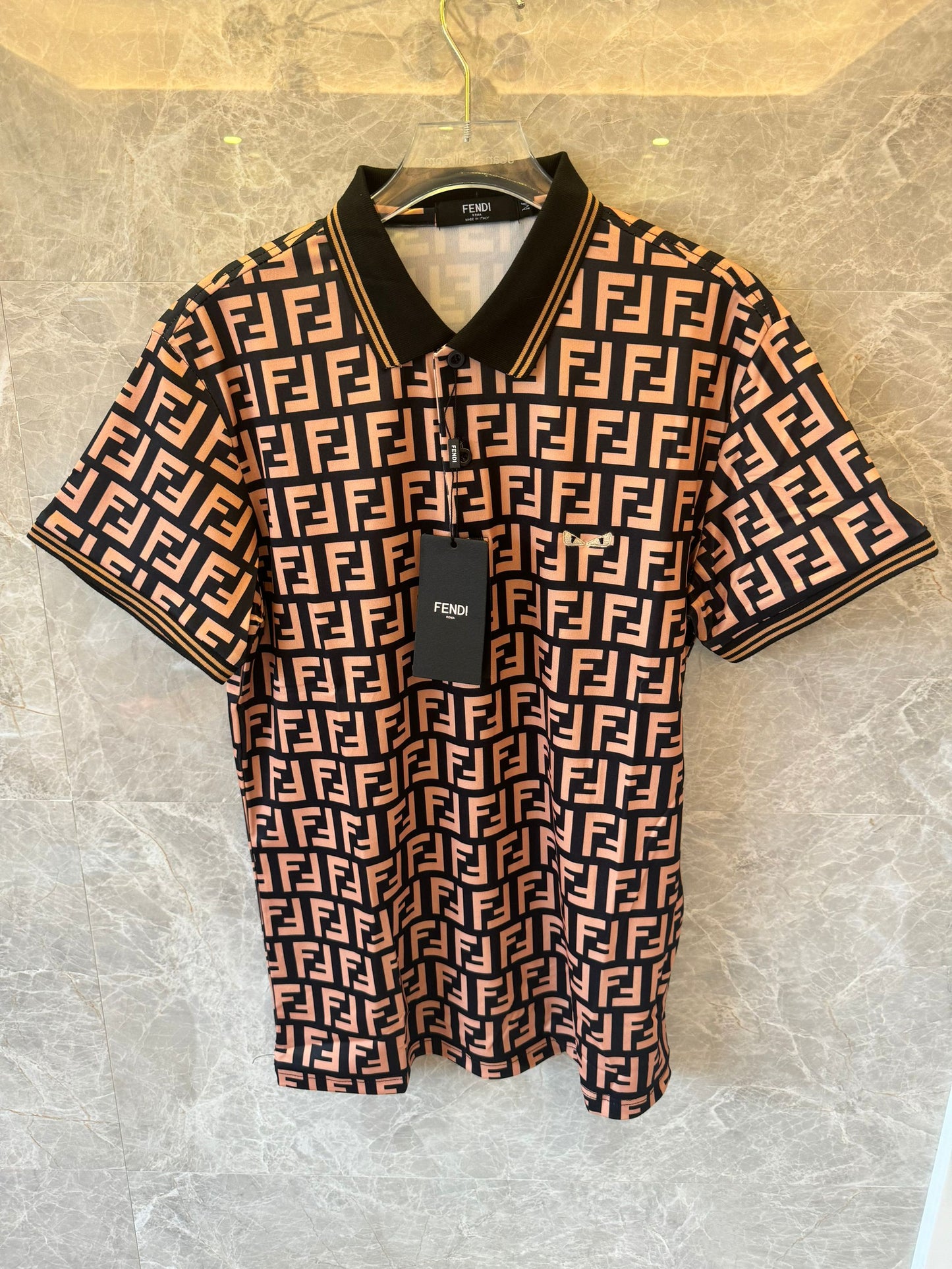 Fendi FF logo printed polo shirt