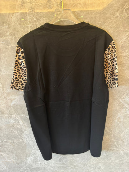 Versace medusa t-shirt with leopard sleeves