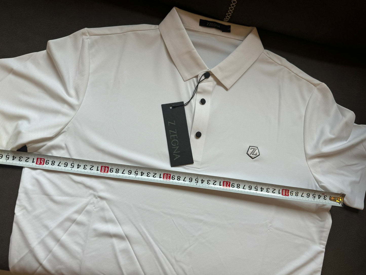 Zegna white polo shirt with minimal logo