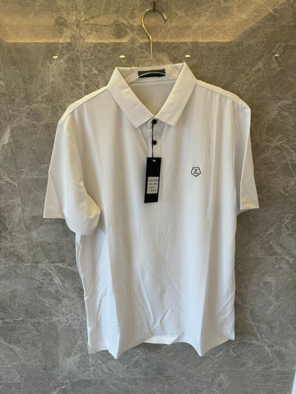 Zegna white polo shirt with minimal logo