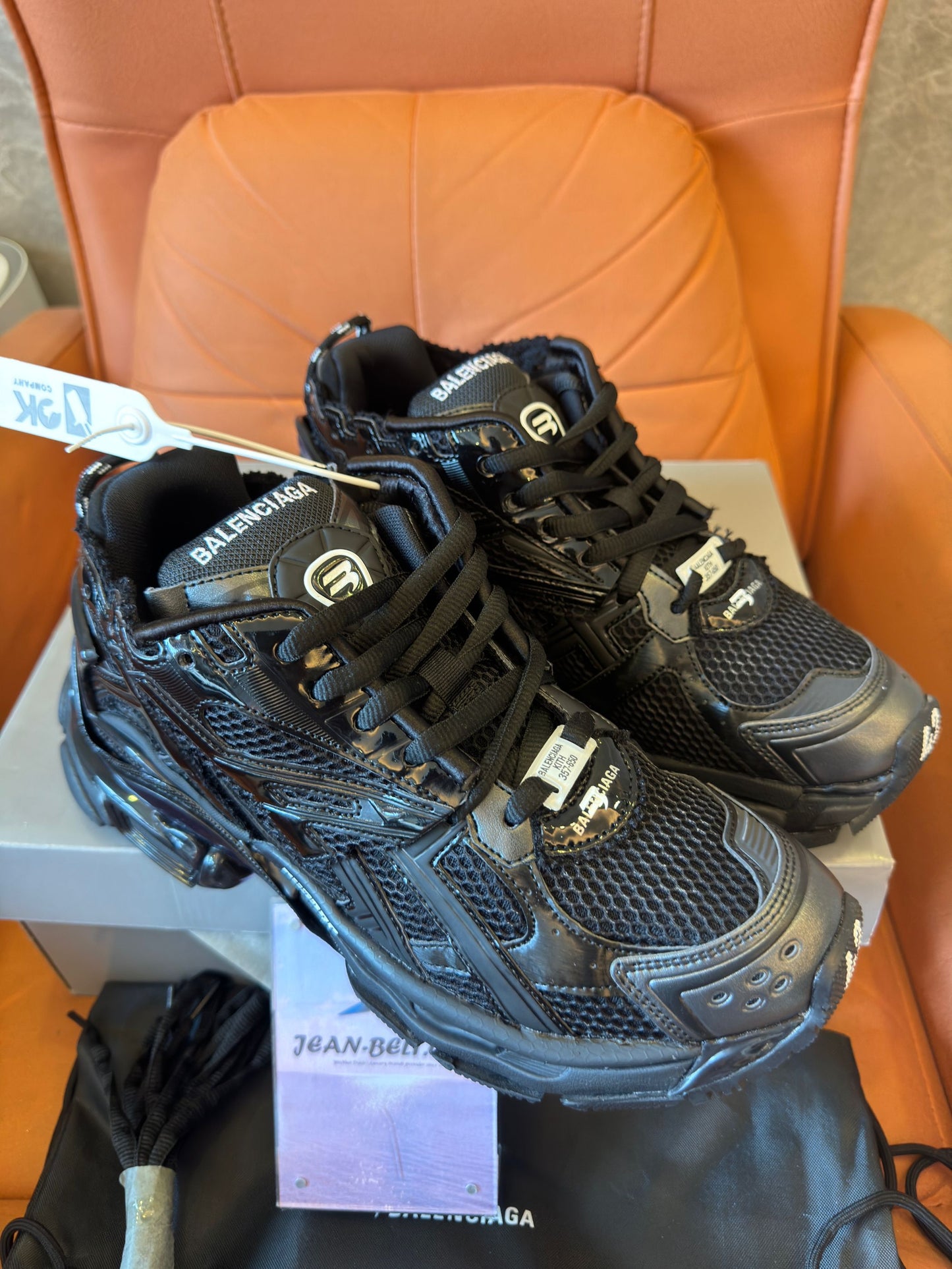 Balenciaga men's track hike sneakers in black