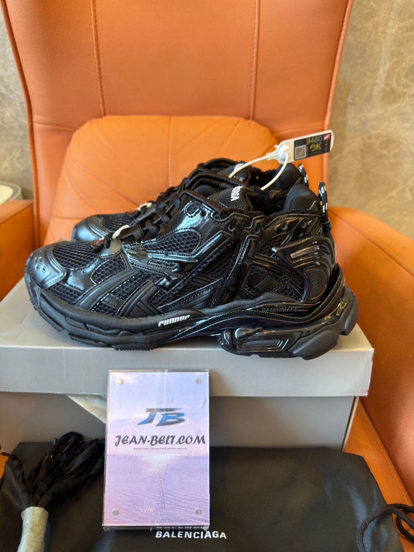 Balenciaga men's track hike sneakers in black