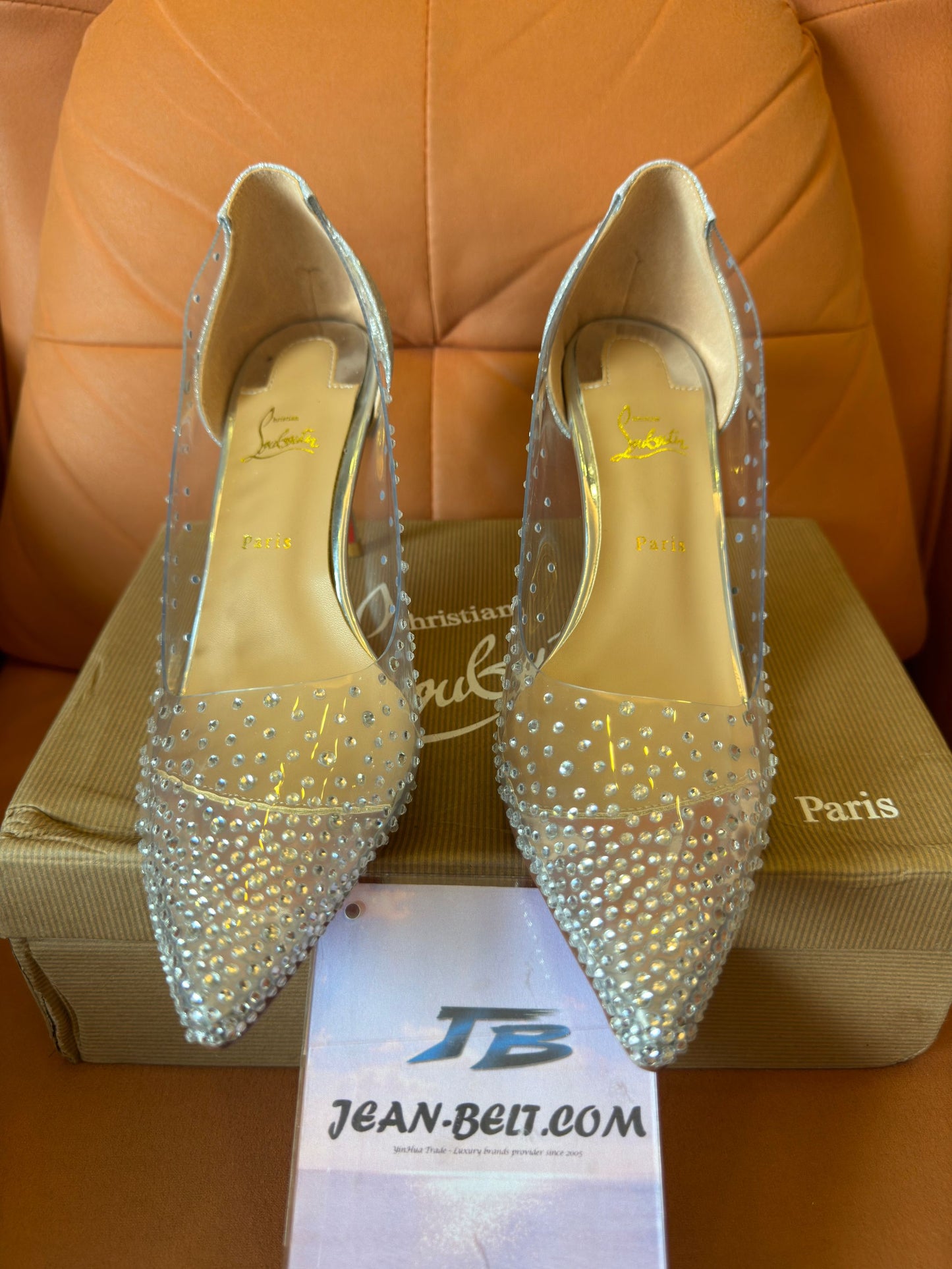 Christian Louboutin follies mesh strass pumps