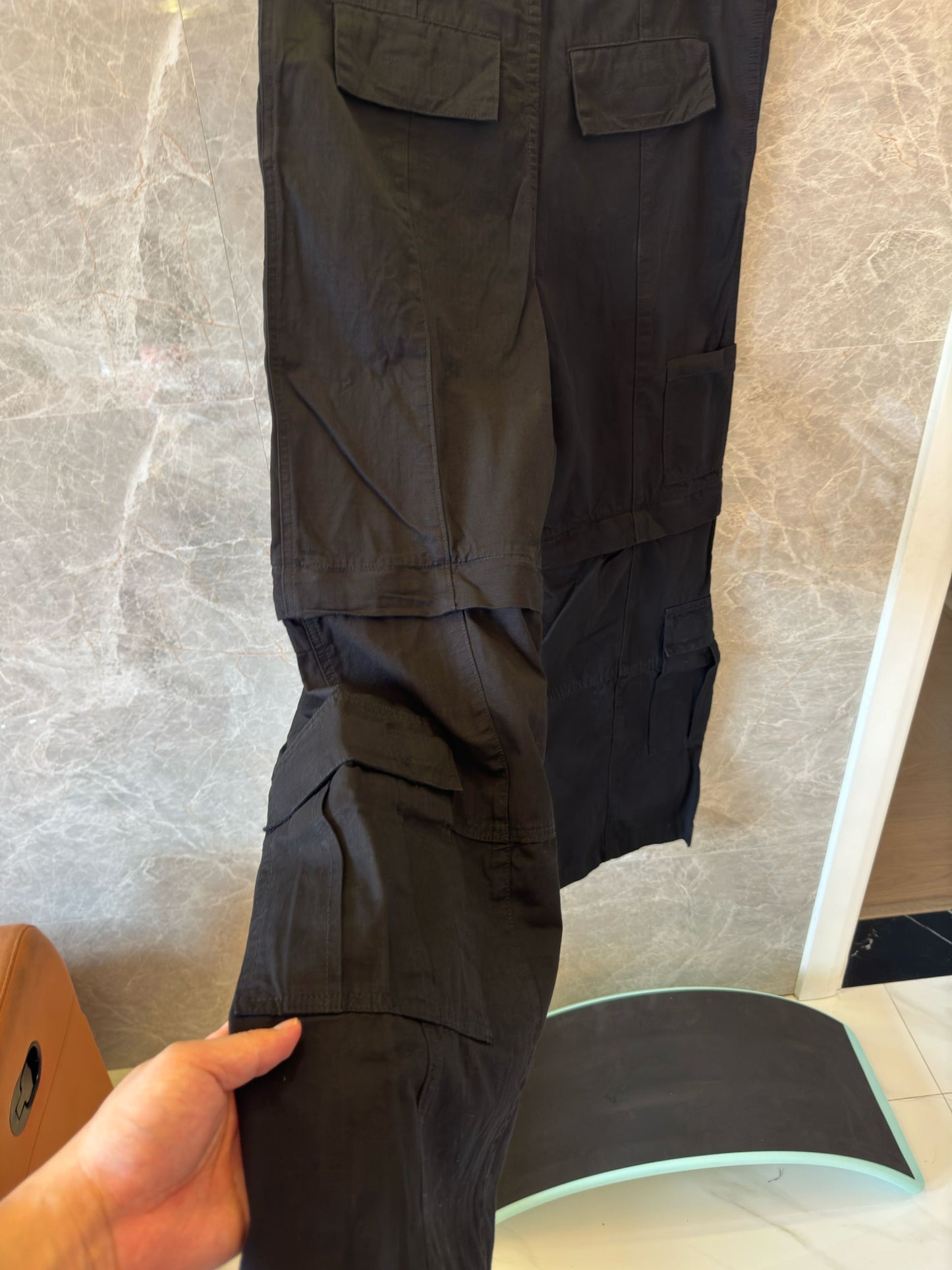 Balenciaga black multi-pocket cargo pants