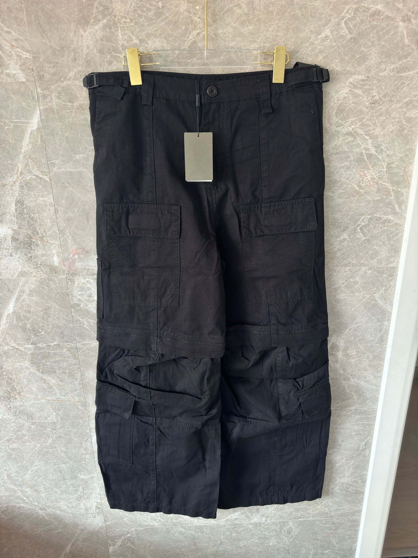 Balenciaga black multi-pocket cargo pants