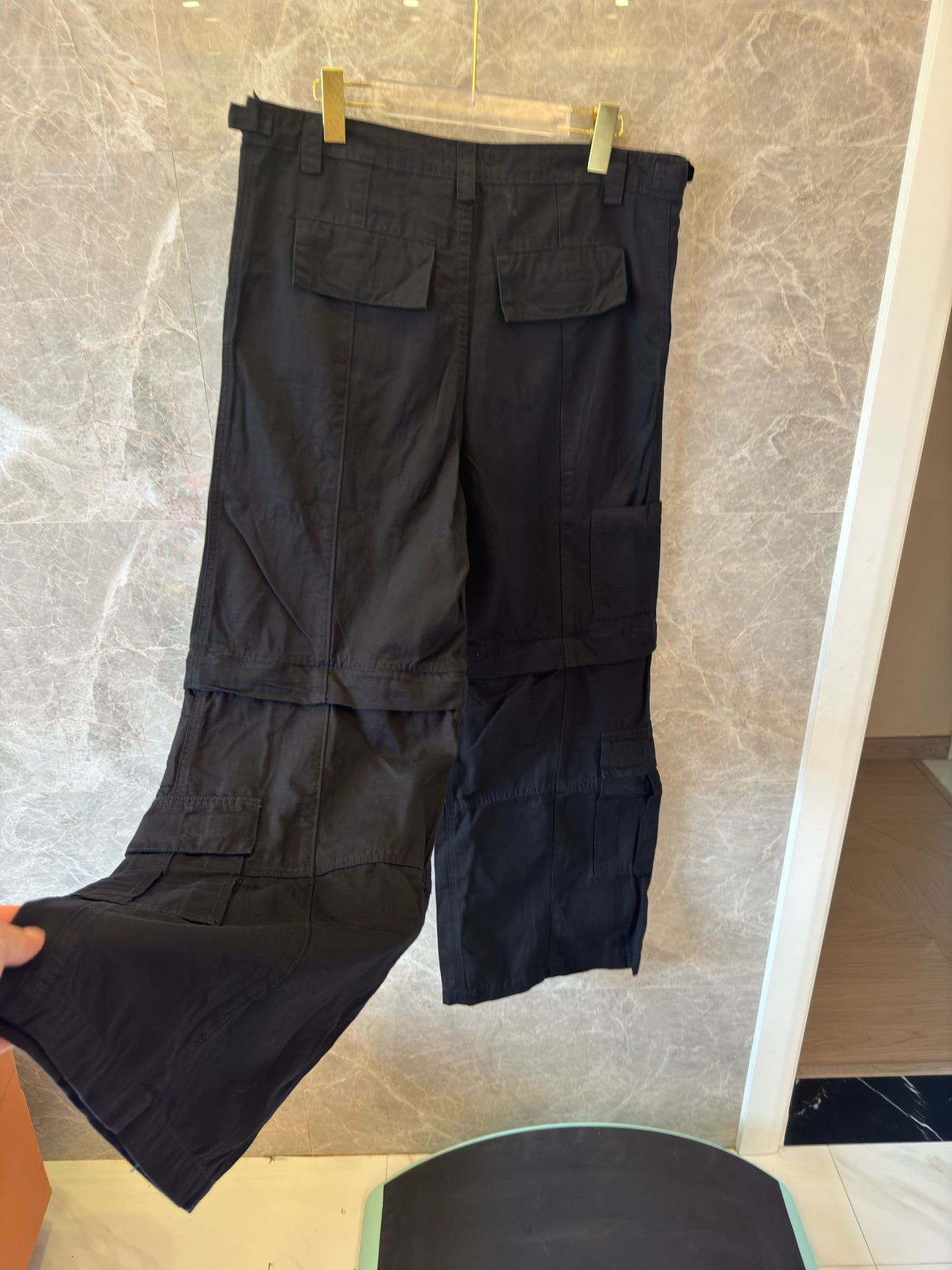 Balenciaga black multi-pocket cargo pants