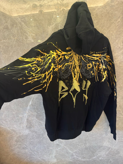 Boy London black hoodie with golden graphic design