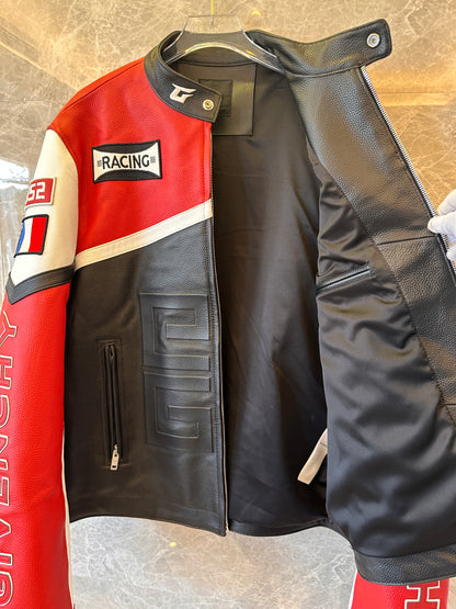 Givenchy racing leather jacket - bold red & black design