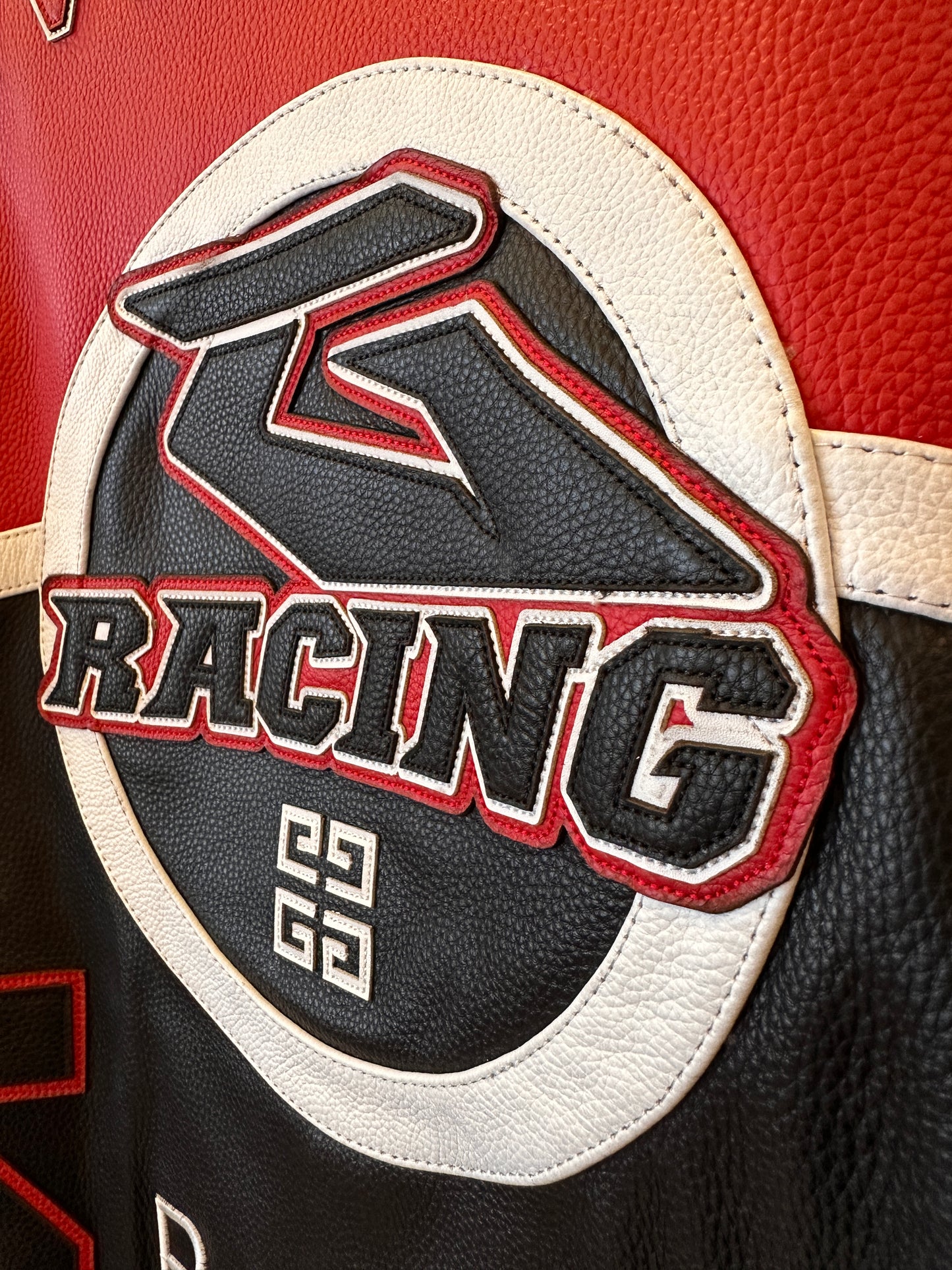 Givenchy racing leather jacket - bold red & black design