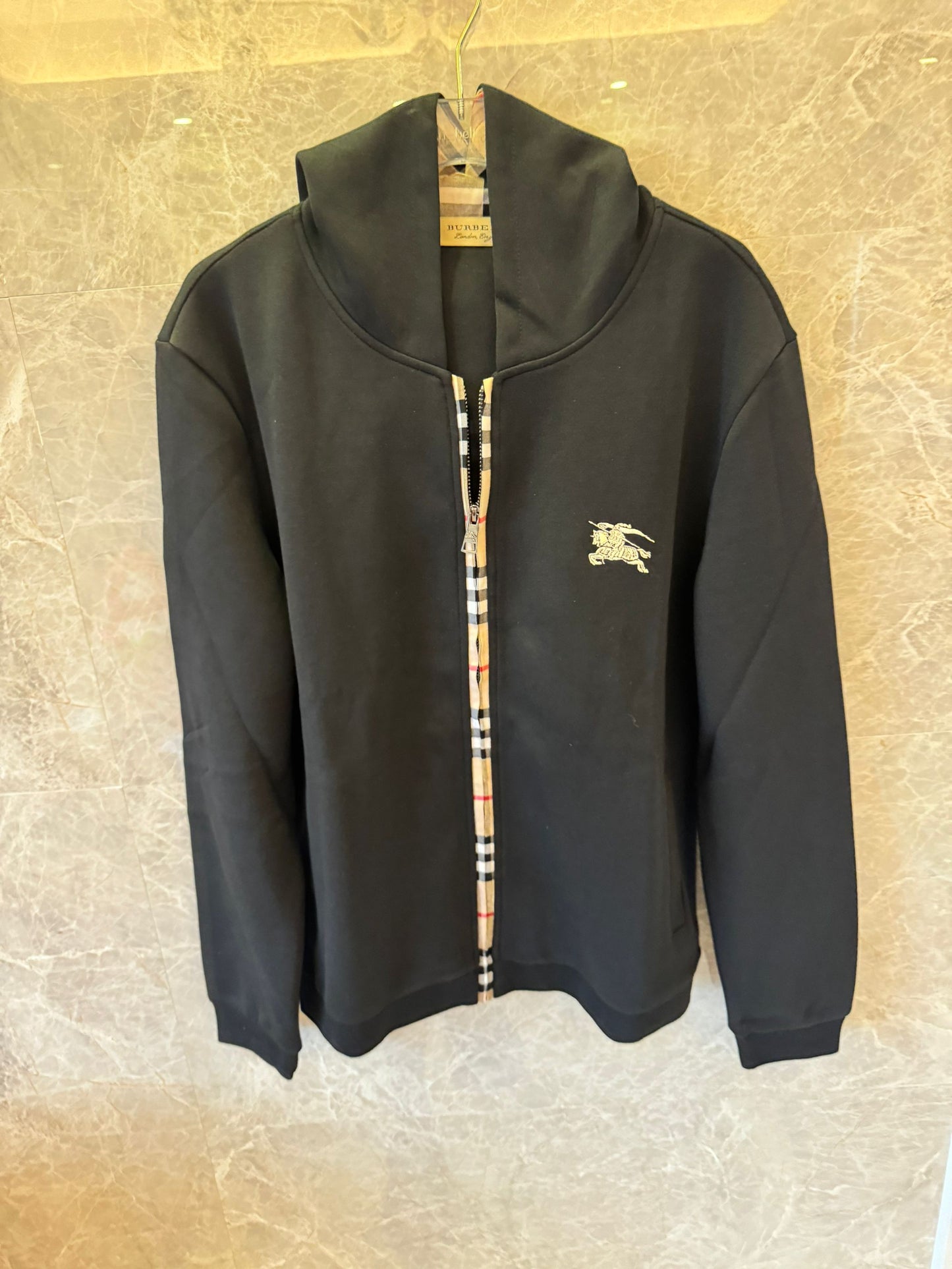 Burberry classic hoodie with Plaid Trim