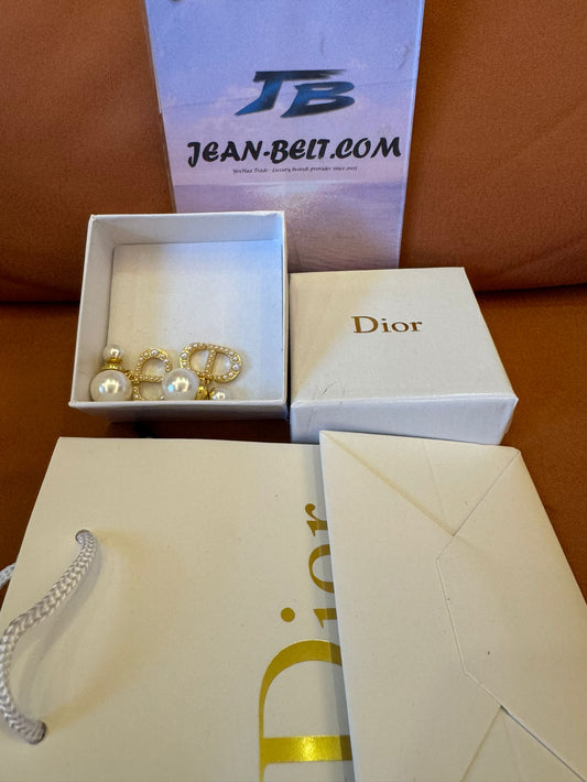 Dior Tribales earrings with pearl and CD logo design