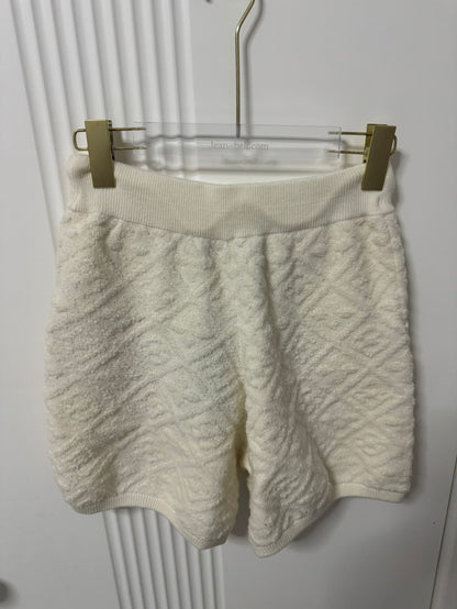 Louis Vuitton textured knit polo and shorts set in cream