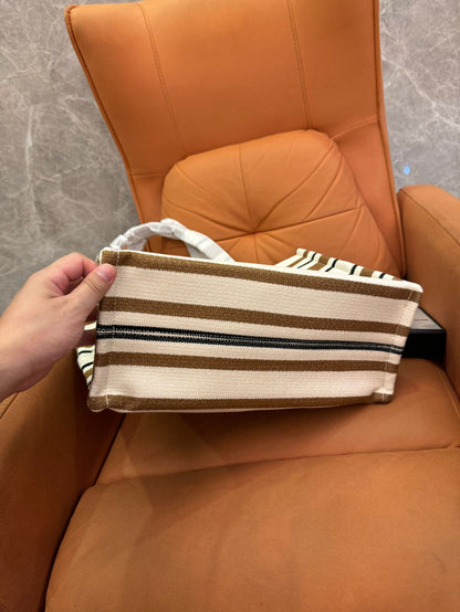 Celine striped canvas tote bag