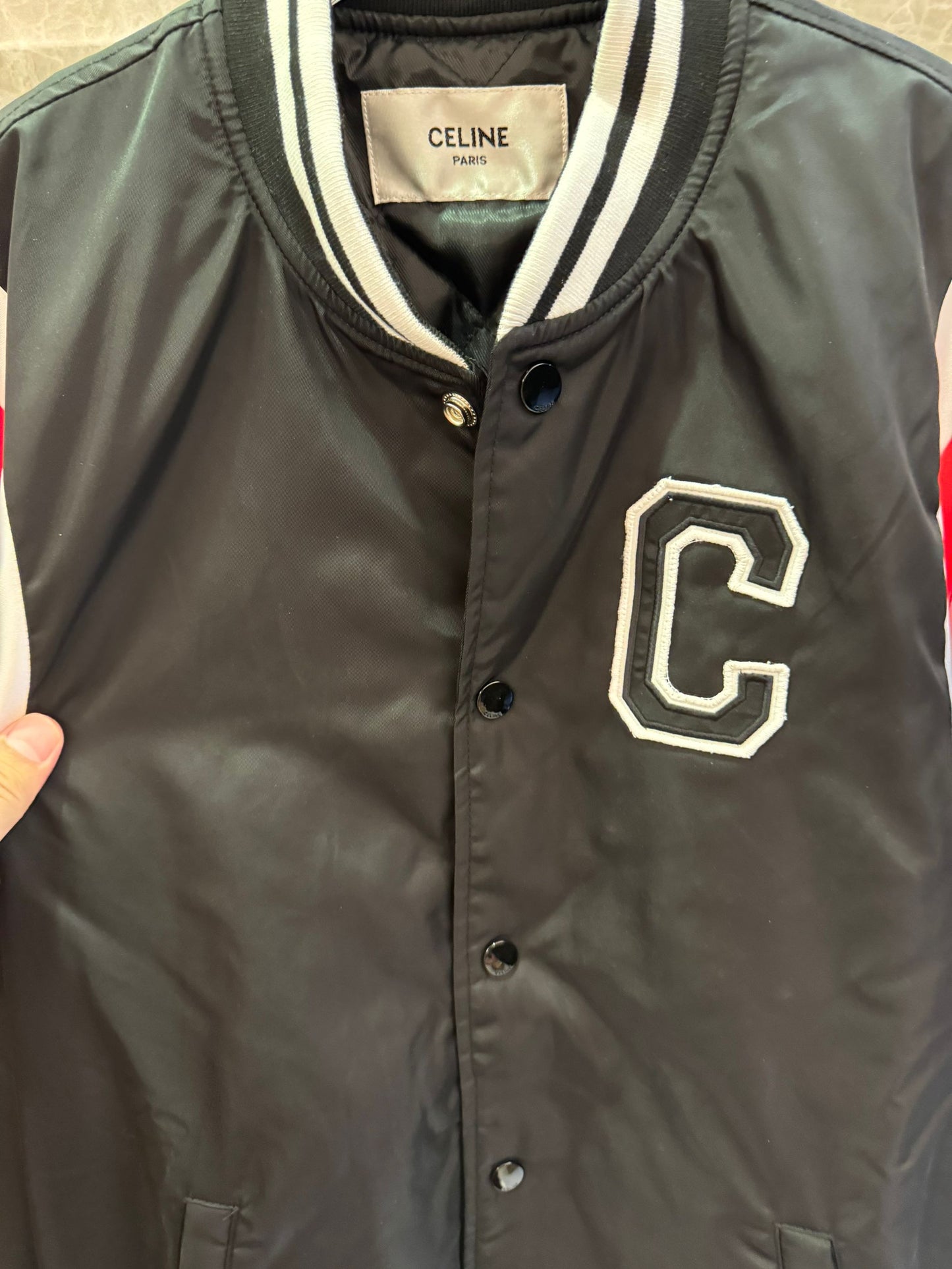 Celine varsity jacket with signature embroidery