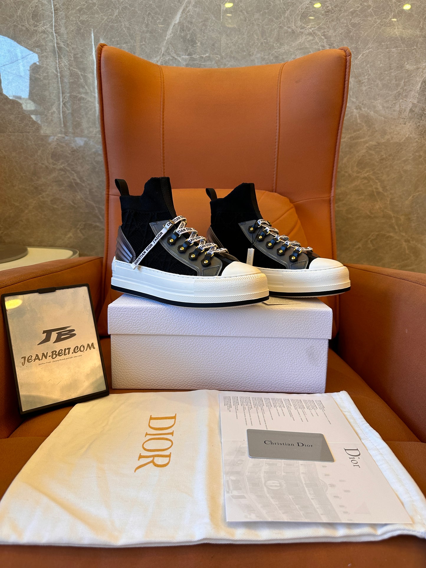 Dior explorer high-top sneaker in black mesh with logo details