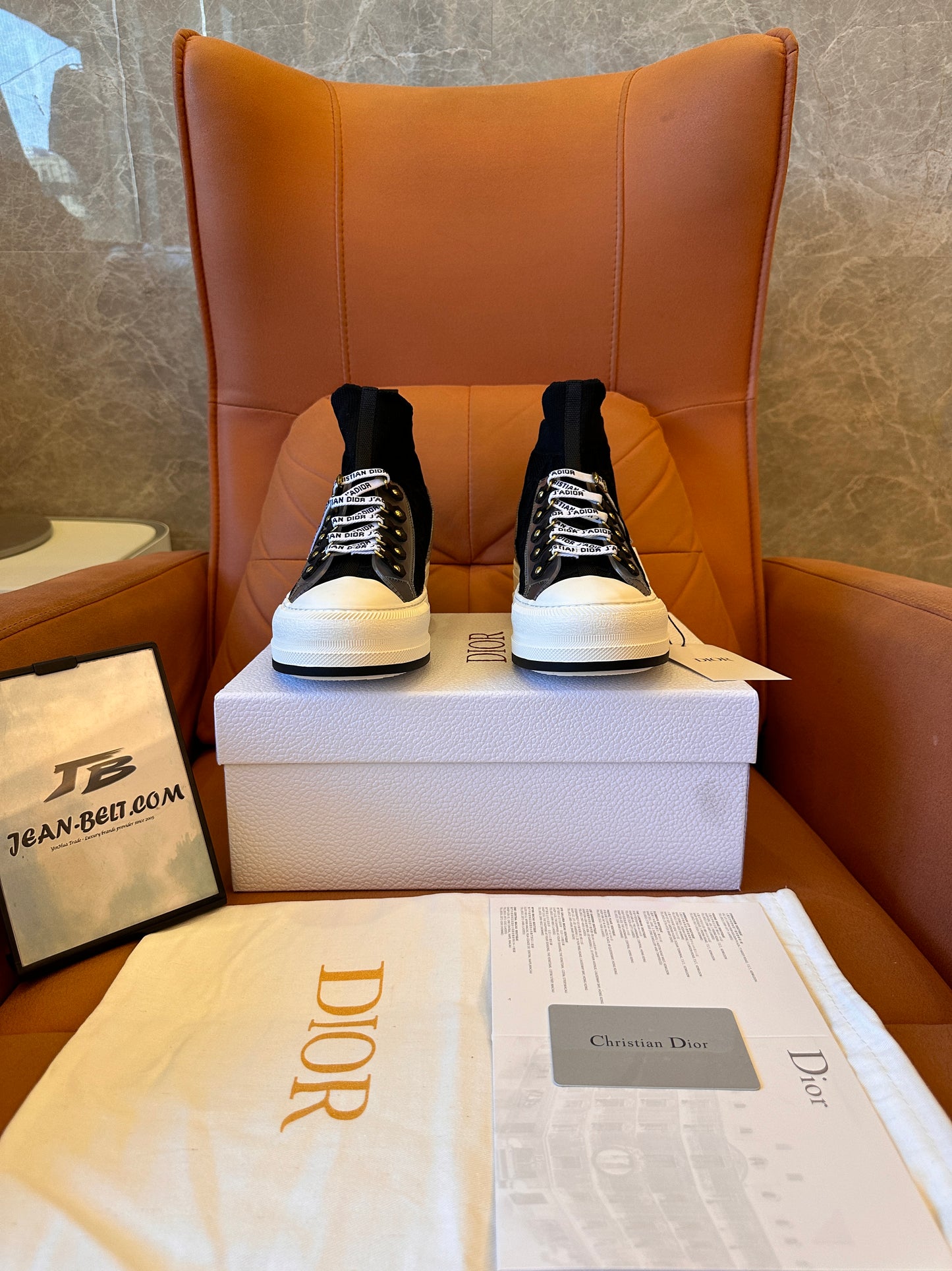 Dior explorer high-top sneaker in black mesh with logo details