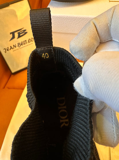 Dior explorer high-top sneaker in black mesh with logo details