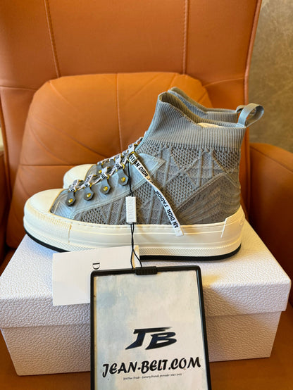 Christian Dior high-top mesh sneakers with signature monogram detailing