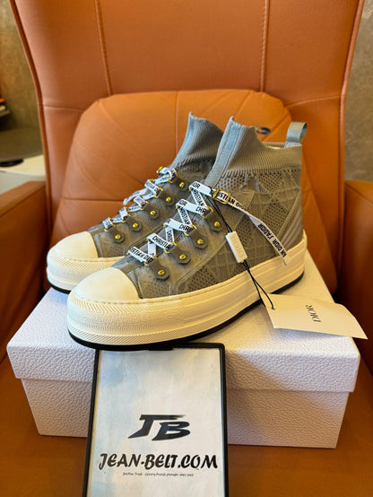 Christian Dior high-top mesh sneakers with signature monogram detailing