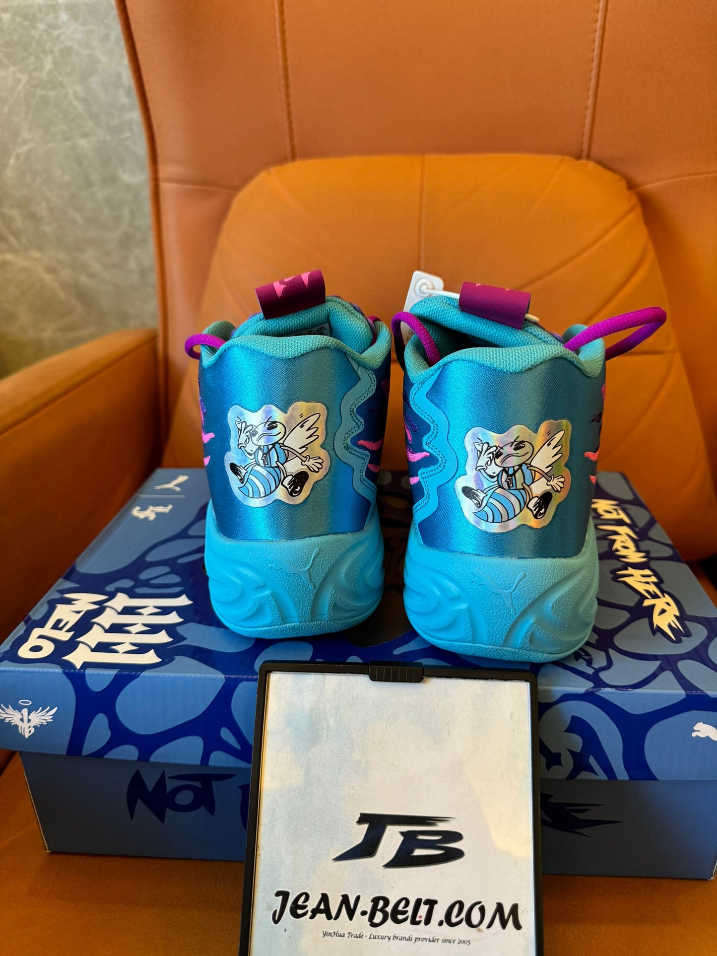 Puma x LaMelo Ball MB.02 galaxy basketball shoes in pink and blue