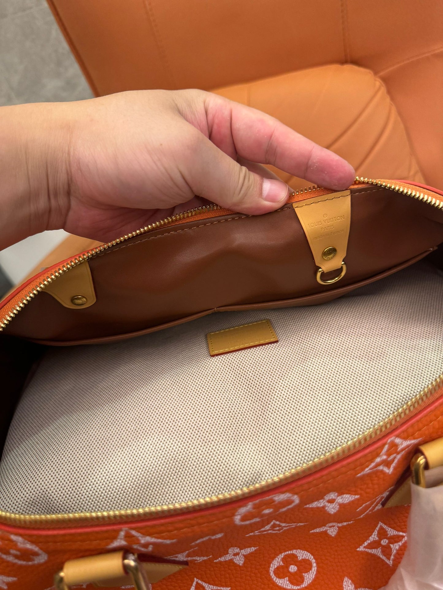 Louis Vuitton monogram orange canvasspeedy bandoulière 30