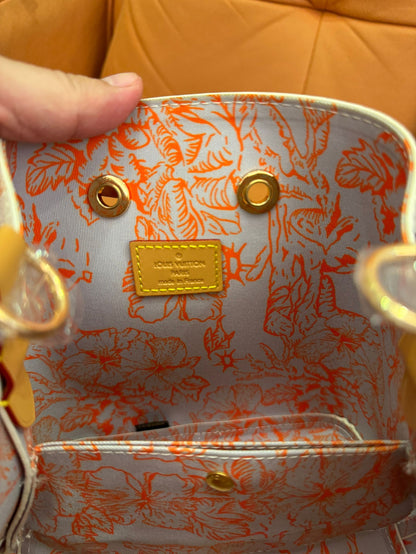 Louis Vuitton summer capsule collection small bucket bag – pink and orange floral monogram print