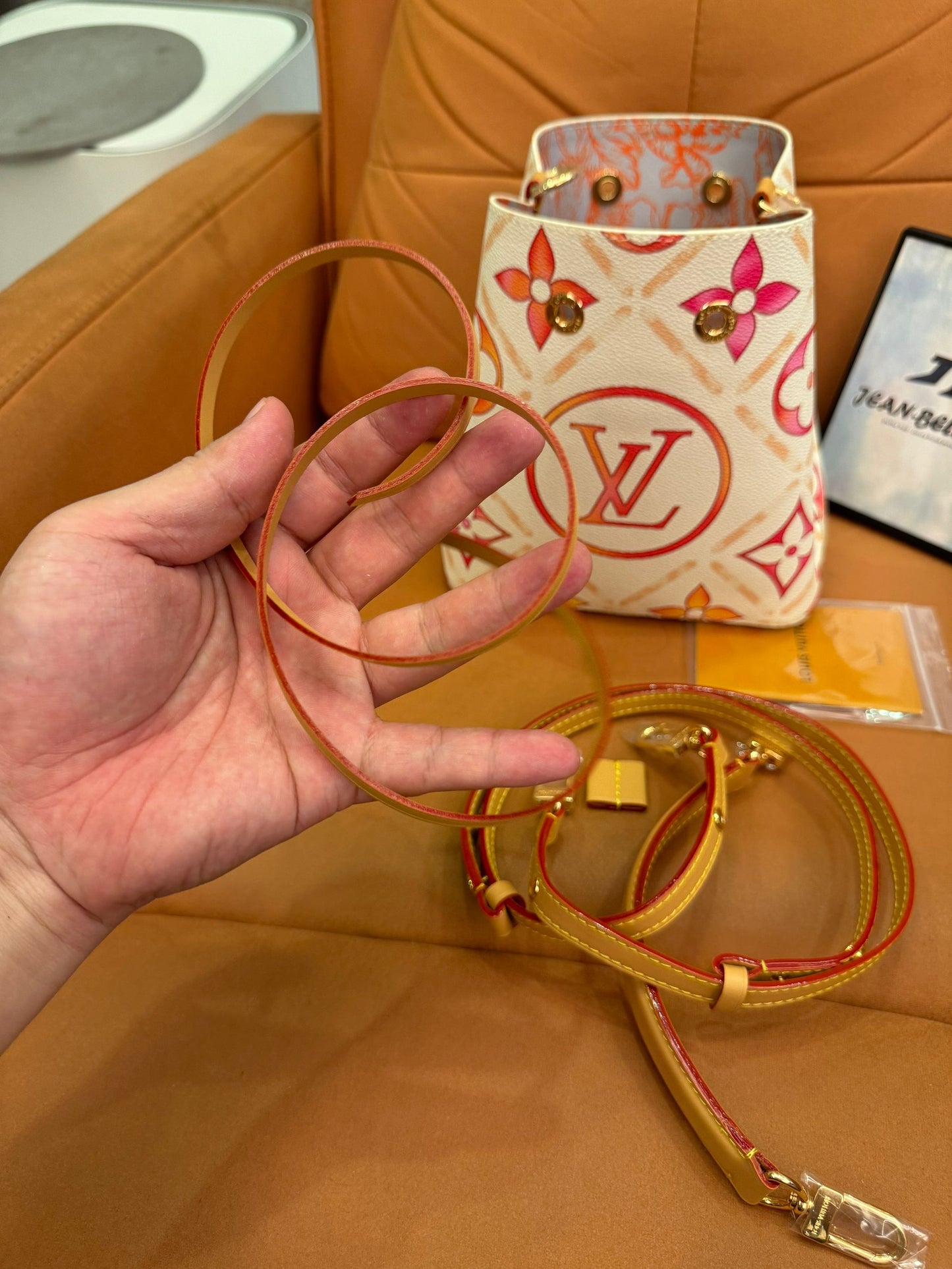 Louis Vuitton summer capsule collection small bucket bag – pink and orange floral monogram print