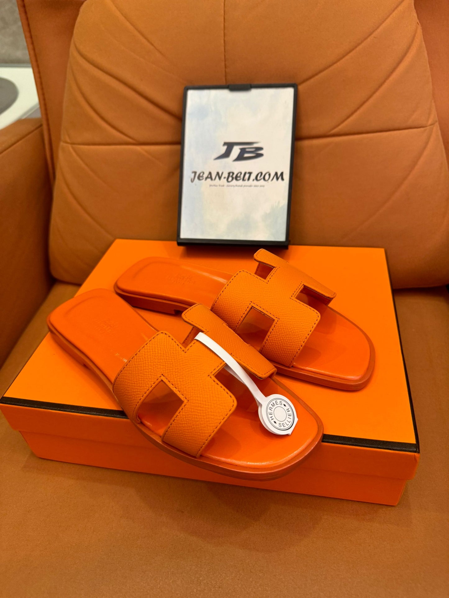 Hermès Oran sandals orange sunset