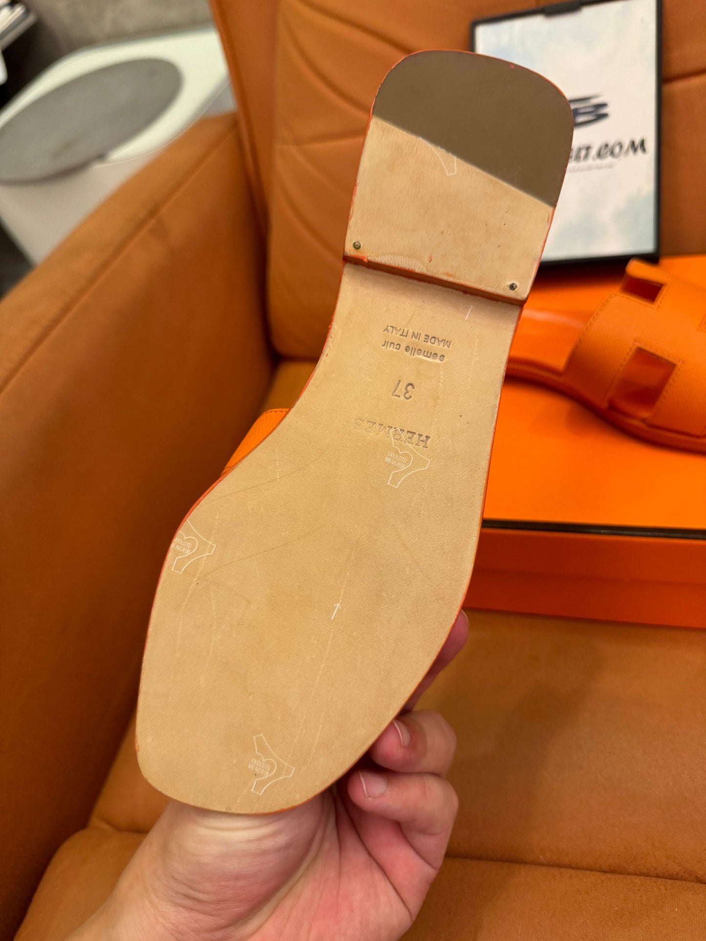 Hermès Oran sandals orange sunset