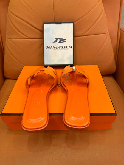 Hermès Oran sandals orange sunset