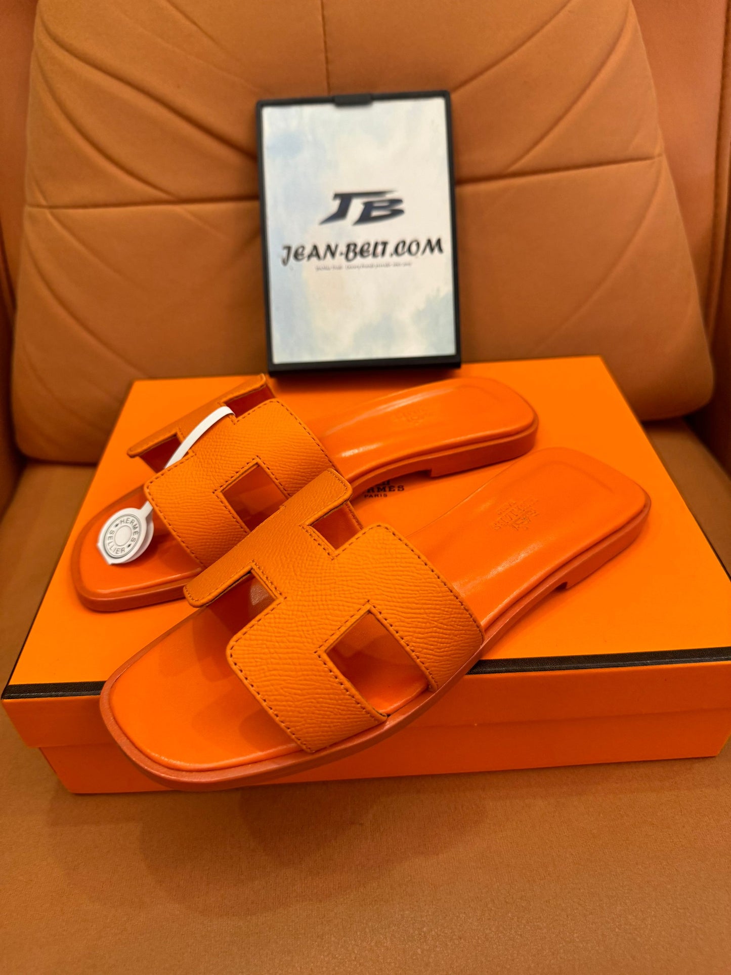 Hermès Oran sandals orange sunset